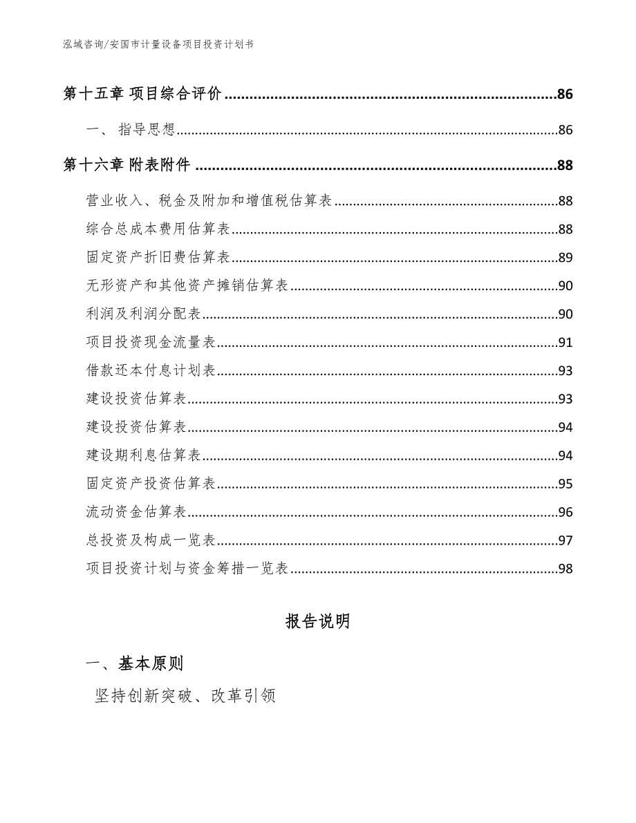 安国市计量设备项目投资计划书_第5页