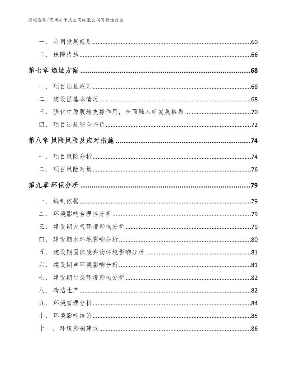 河南关于成立高纯氢公司可行性报告_第5页