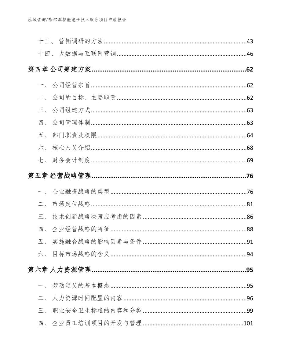 哈尔滨智能电子技术服务项目申请报告模板参考_第2页