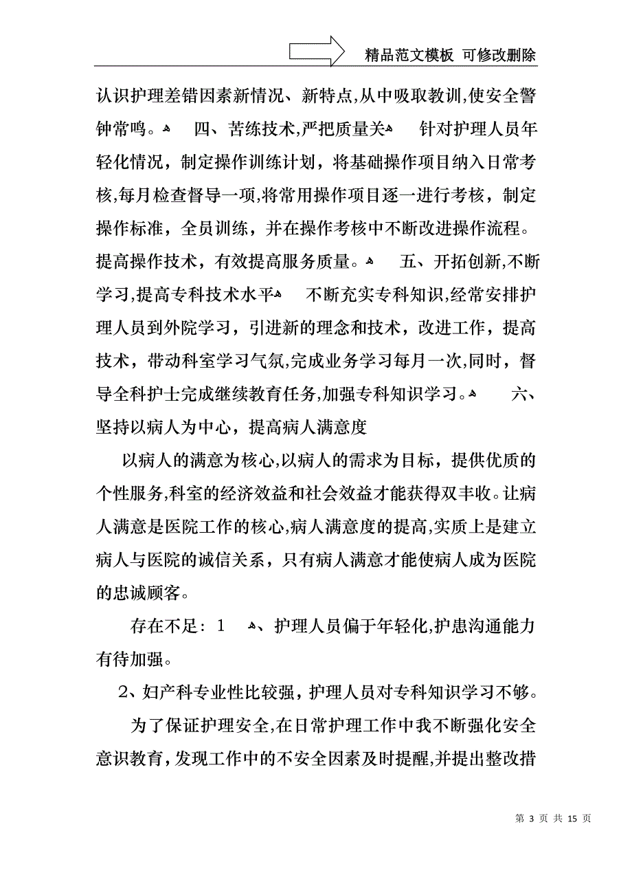 关于护士述职报告模板锦集5篇_第3页