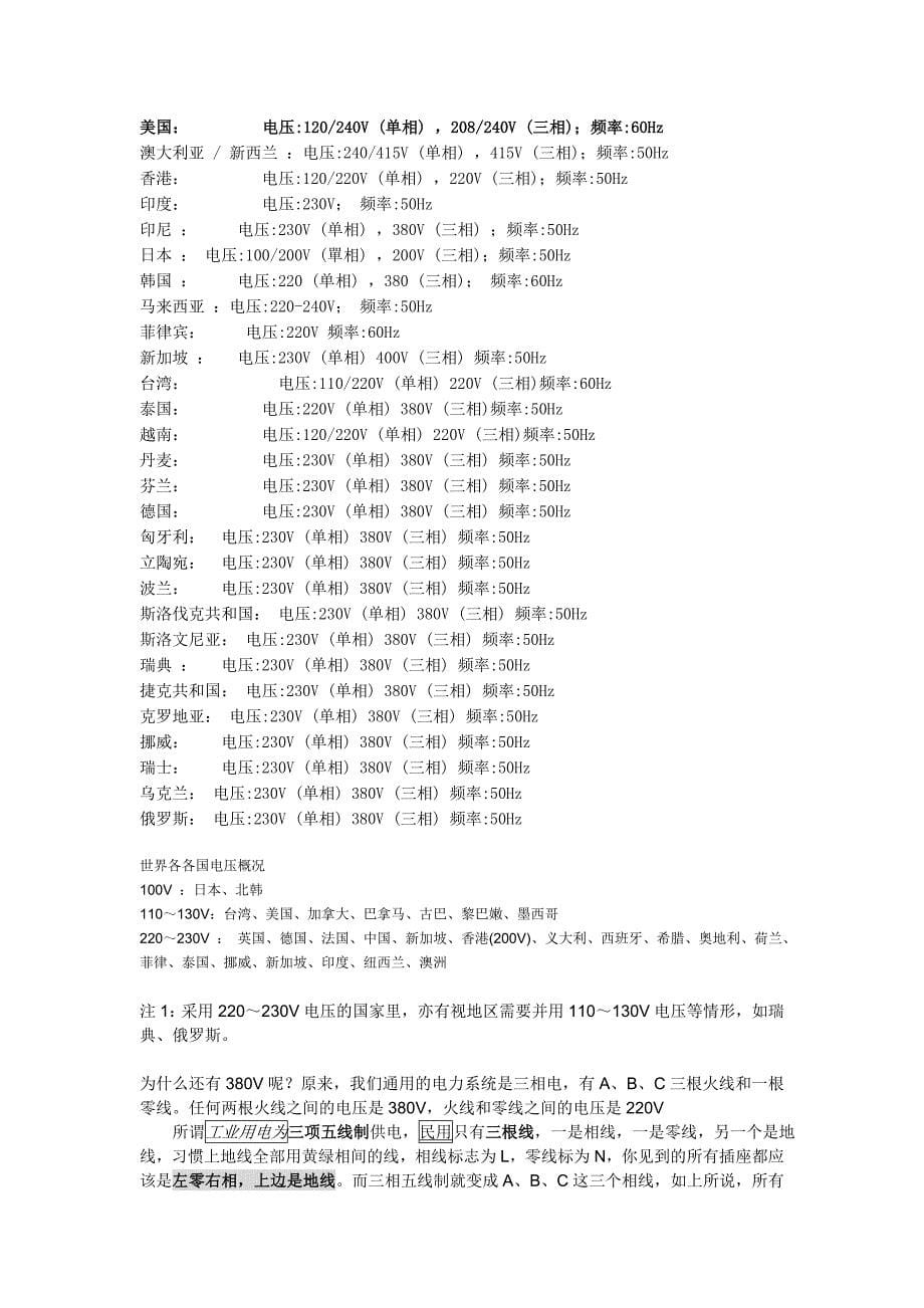 世界各地电网参数电压频率_第5页