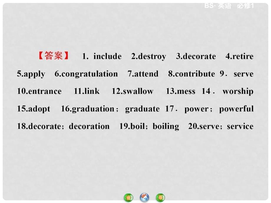 高中英语 Unit3 celebration单元归纳提升课件 北师大版必修1_第5页