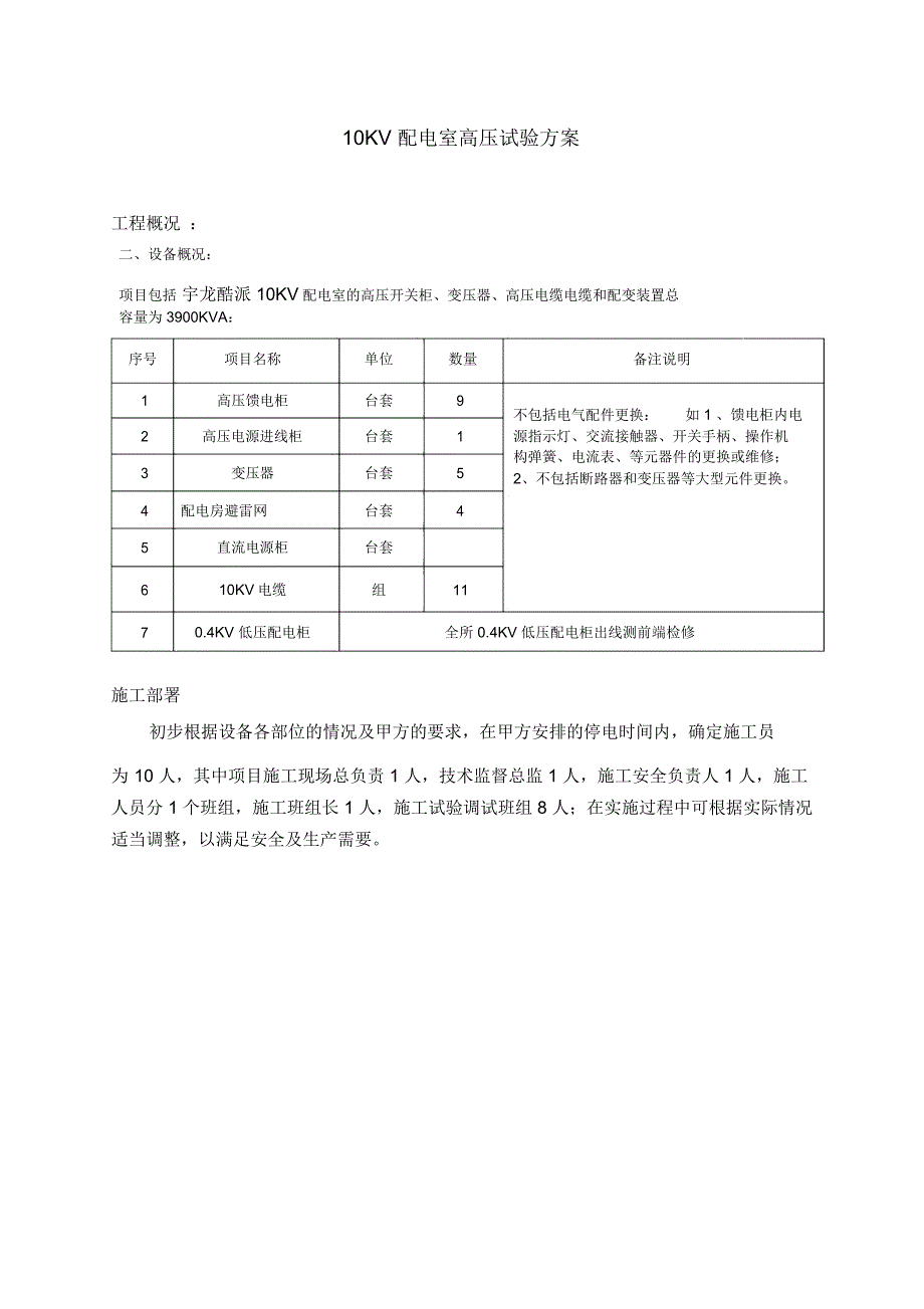 高压电气预防性试验方案_第1页