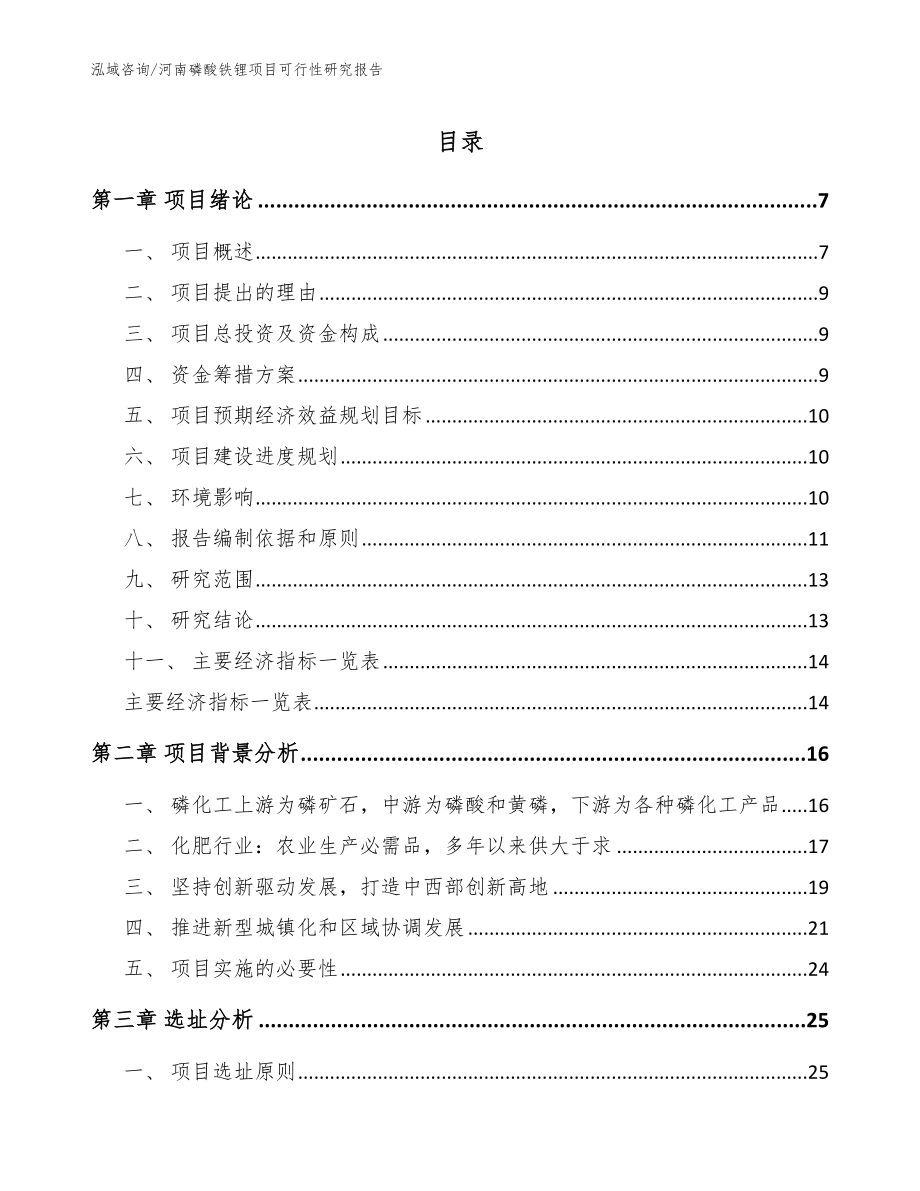 河南磷酸铁锂项目可行性研究报告【模板范本】_第1页