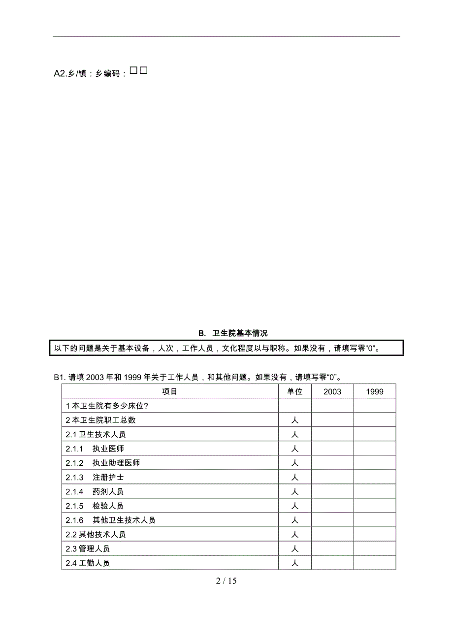 乡卫生院状况调查问卷_第2页