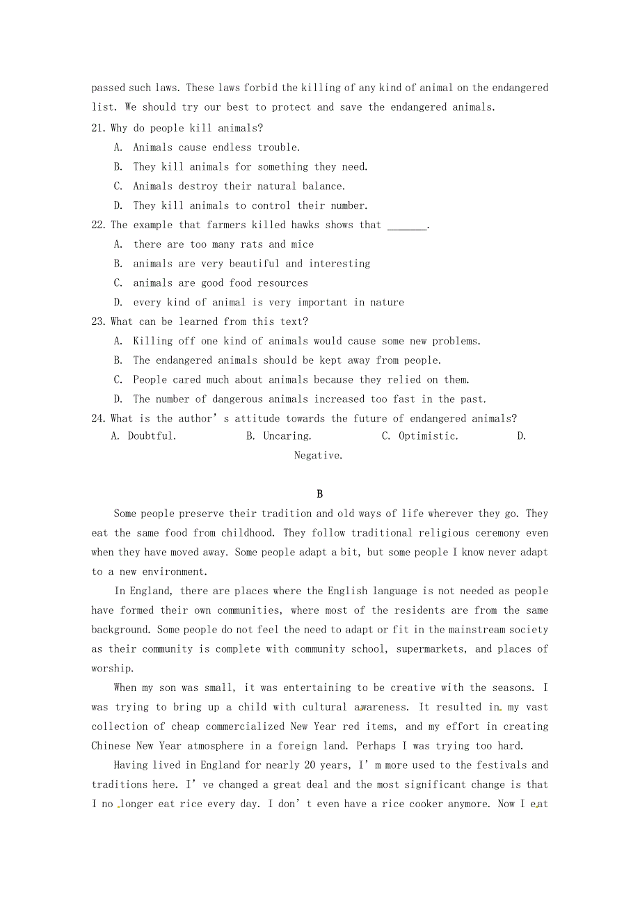 湖南省邵东县第一中学2019-2020学年高二英语上学期第三次月考试题_第4页