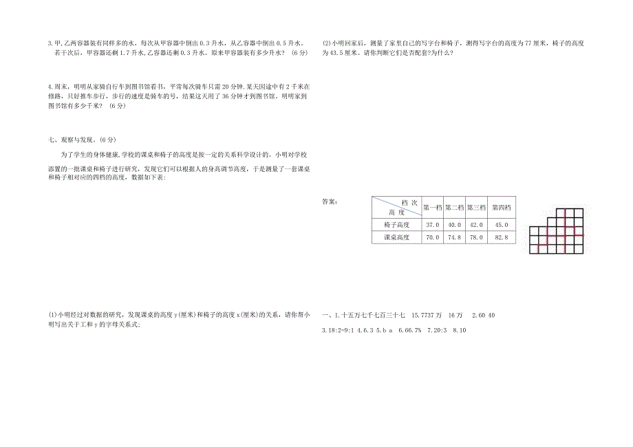 小升初真题)2020年江苏南京重点中学七年级分班考试数学试卷一(有答案)4页_第3页