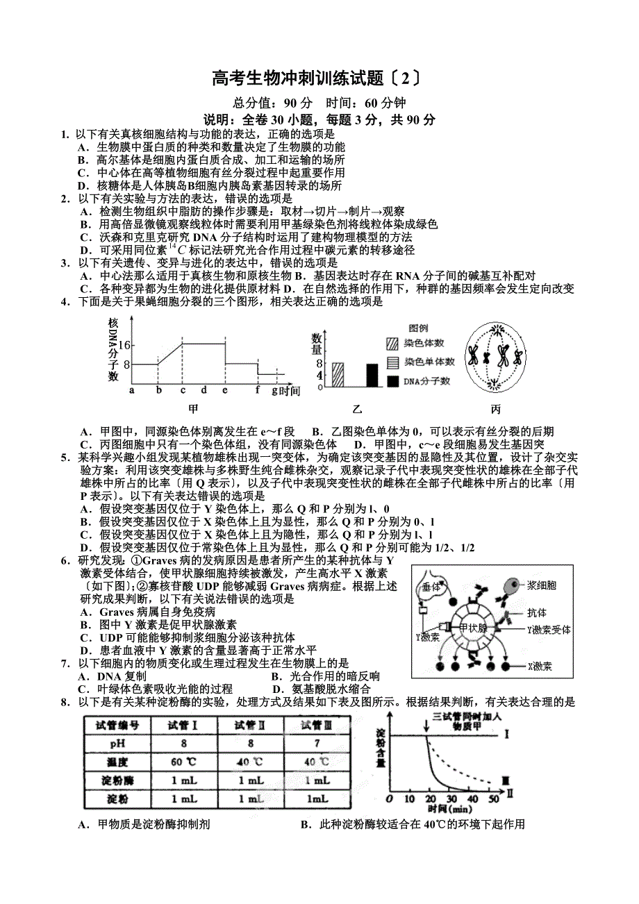 高三生物冲刺2_第1页