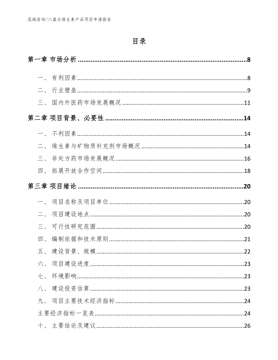 六盘水维生素产品项目申请报告_范文_第2页