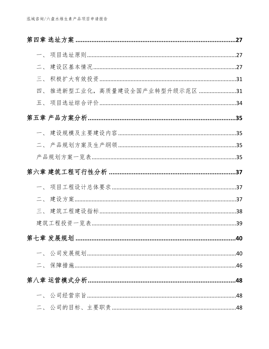 六盘水维生素产品项目申请报告_范文_第3页