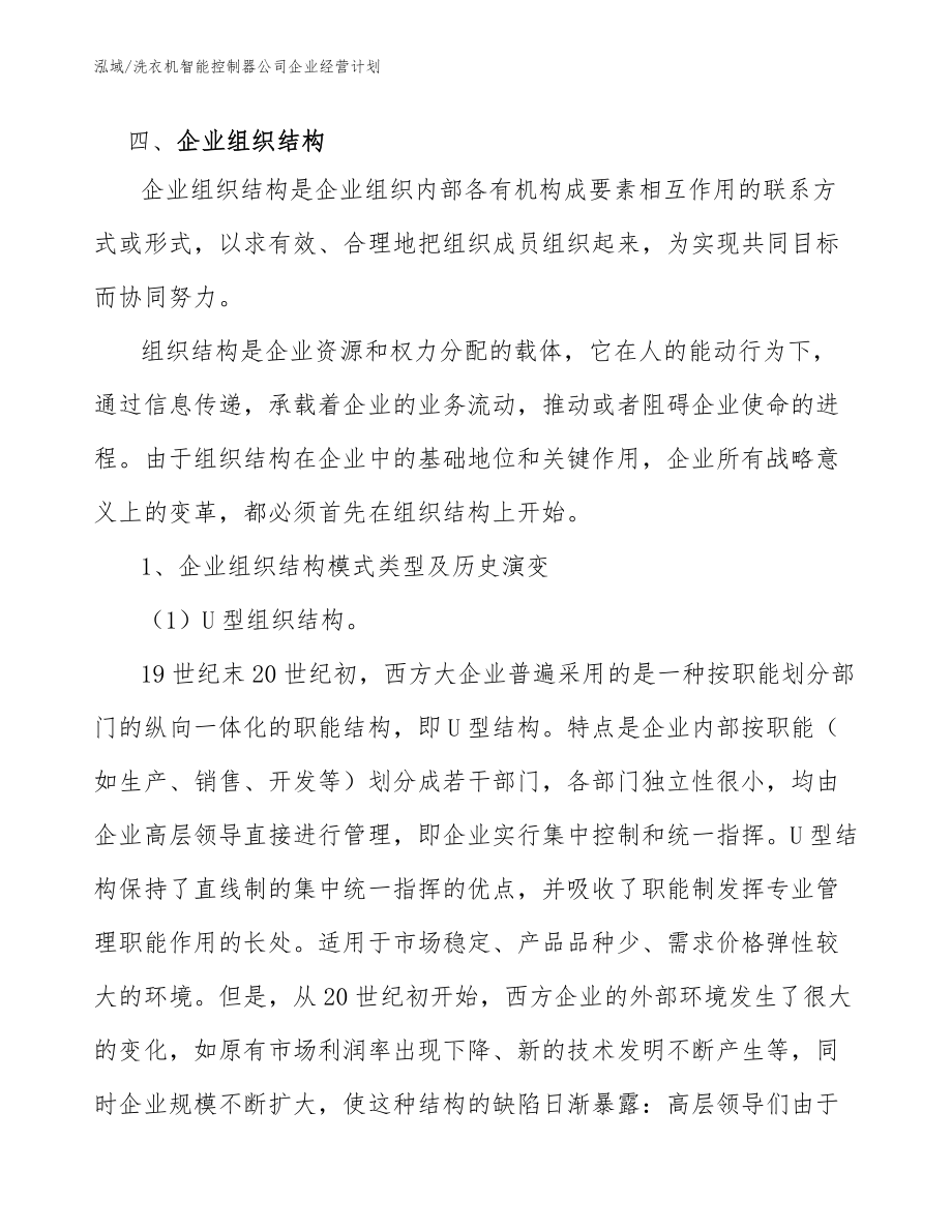 洗衣机智能控制器公司企业经营计划（范文）_第4页