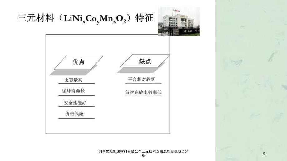 河南思维能源材料有限公司三元技术发展及镍钴现期货分析课件_第5页