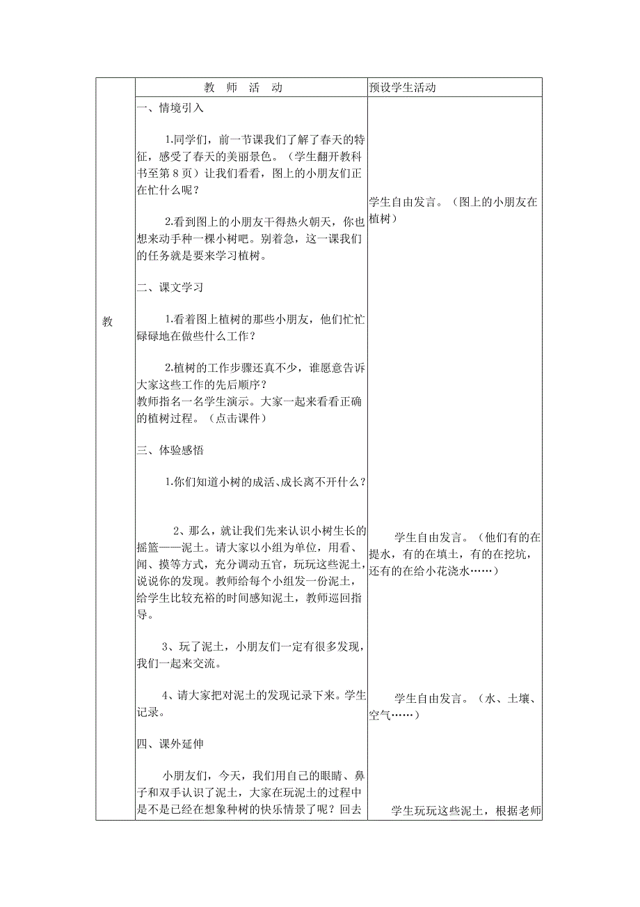 2021-2022年浙教版道德与法治一年级下册1.2《大家来植树》word教案_第2页