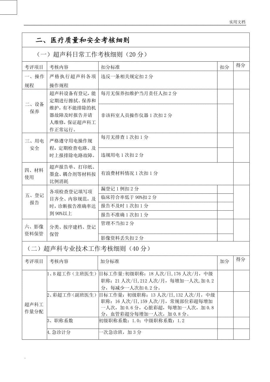 超声科工作人员绩效工资考核细则_第5页