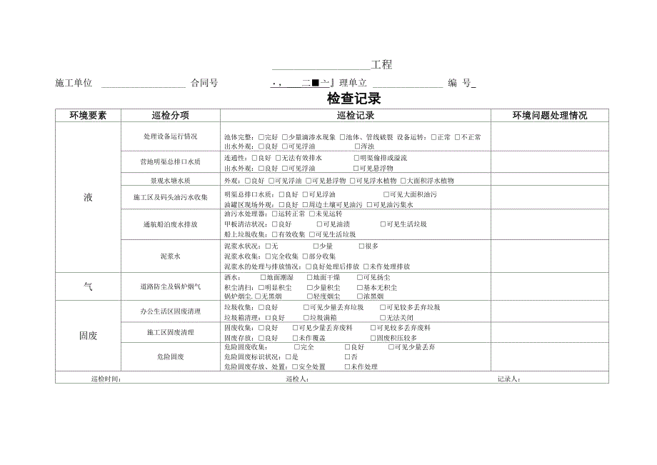 环境管理检查记录_第1页