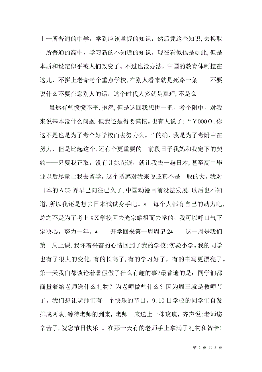 有关开学周记4篇_第2页