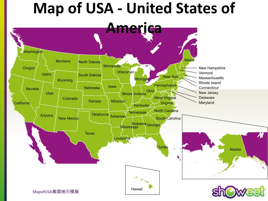 MapofUSA美国地图模板课件_第2页