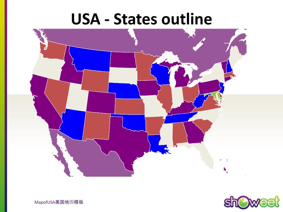 MapofUSA美国地图模板课件_第3页