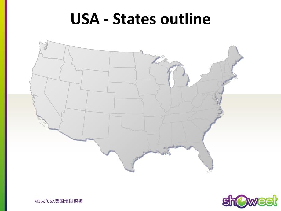 MapofUSA美国地图模板课件_第4页