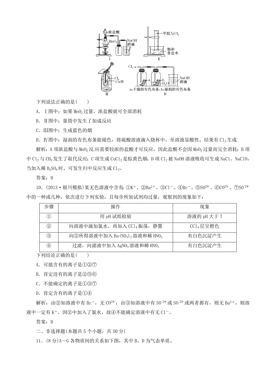 最新高三化学一轮达标作业【11】富集在海水中的元素、氯含答案详解_第4页