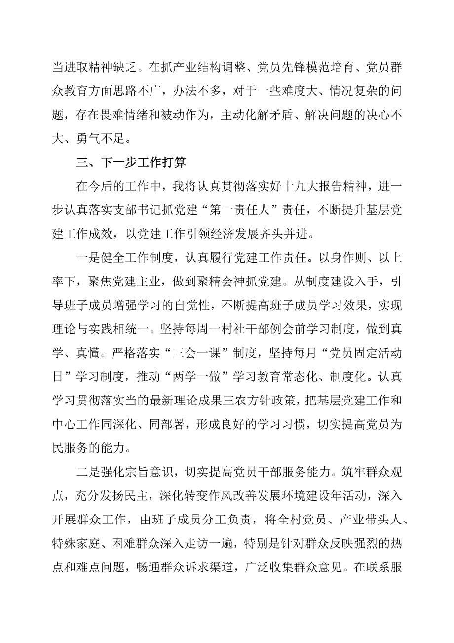2019年村党支部书记抓党建工作专项述职报告_第5页