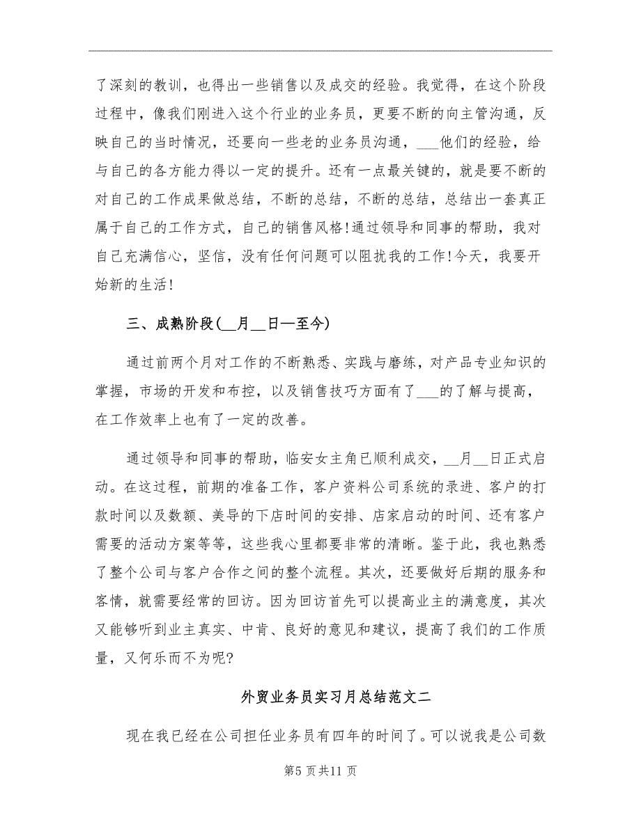 外贸业务员实习月总结_第5页