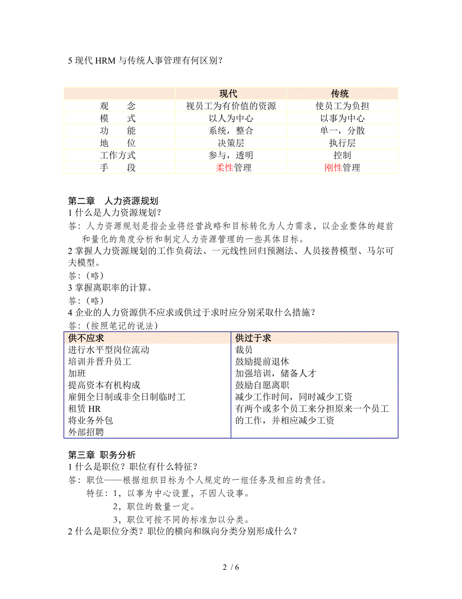 人力资源管理复习问题及答案_第2页