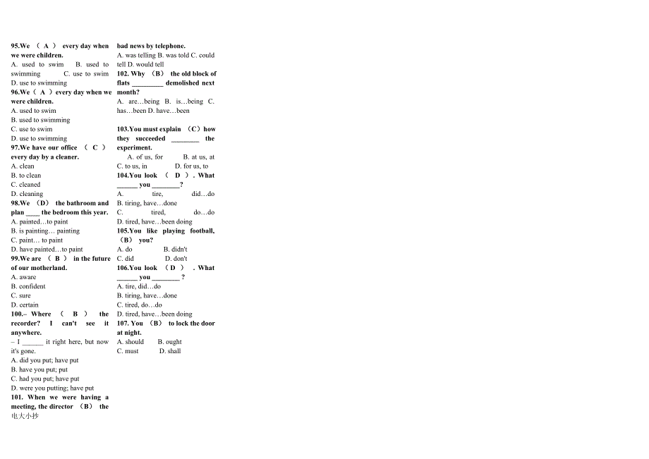 2018年电大开放英语3(英语II(1))期末小抄_第4页