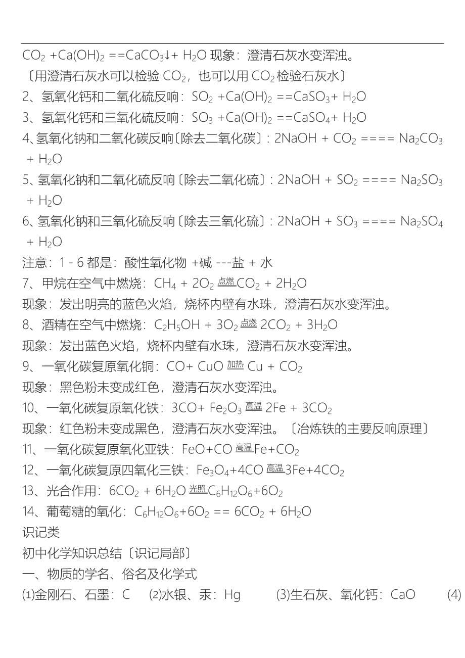 初中化学实验大全+全部方程式+化学概念+化学全集_第5页