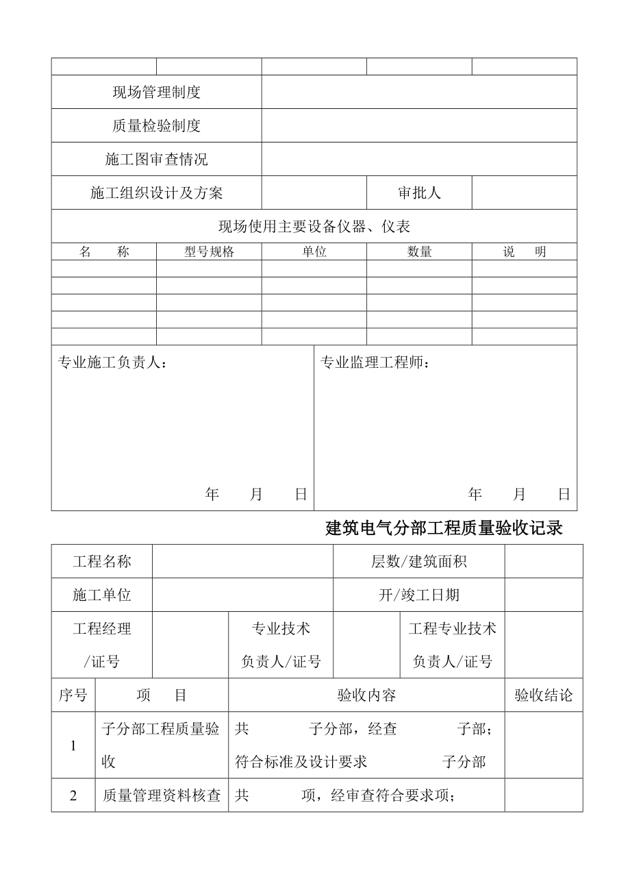 全套电气工程验收表格_第3页