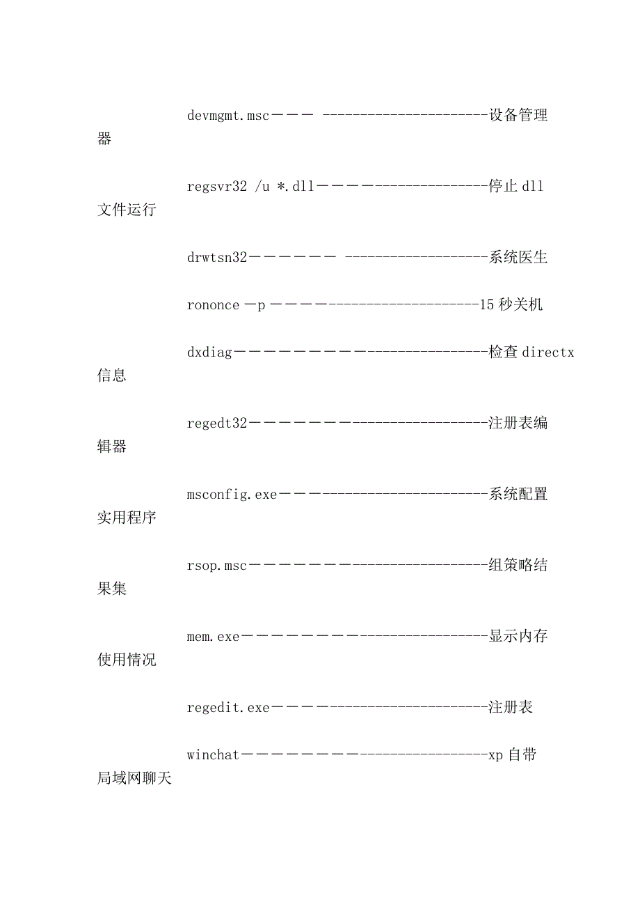 开始→运行→输入的命集锦.doc_第3页