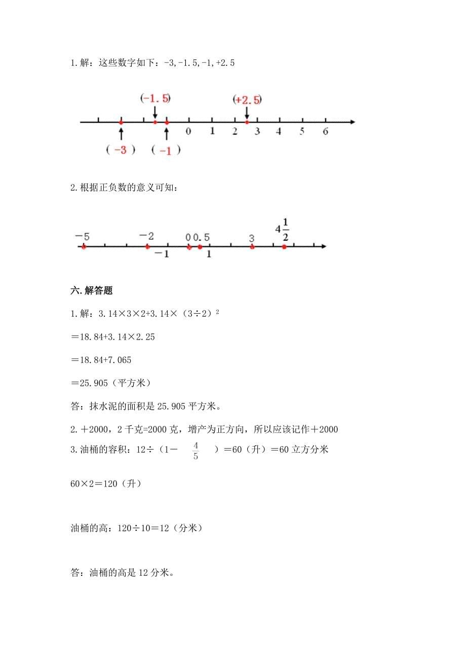 人教版小学六年级下册数学《期末测试卷》及答案【考点梳理】.docx_第5页