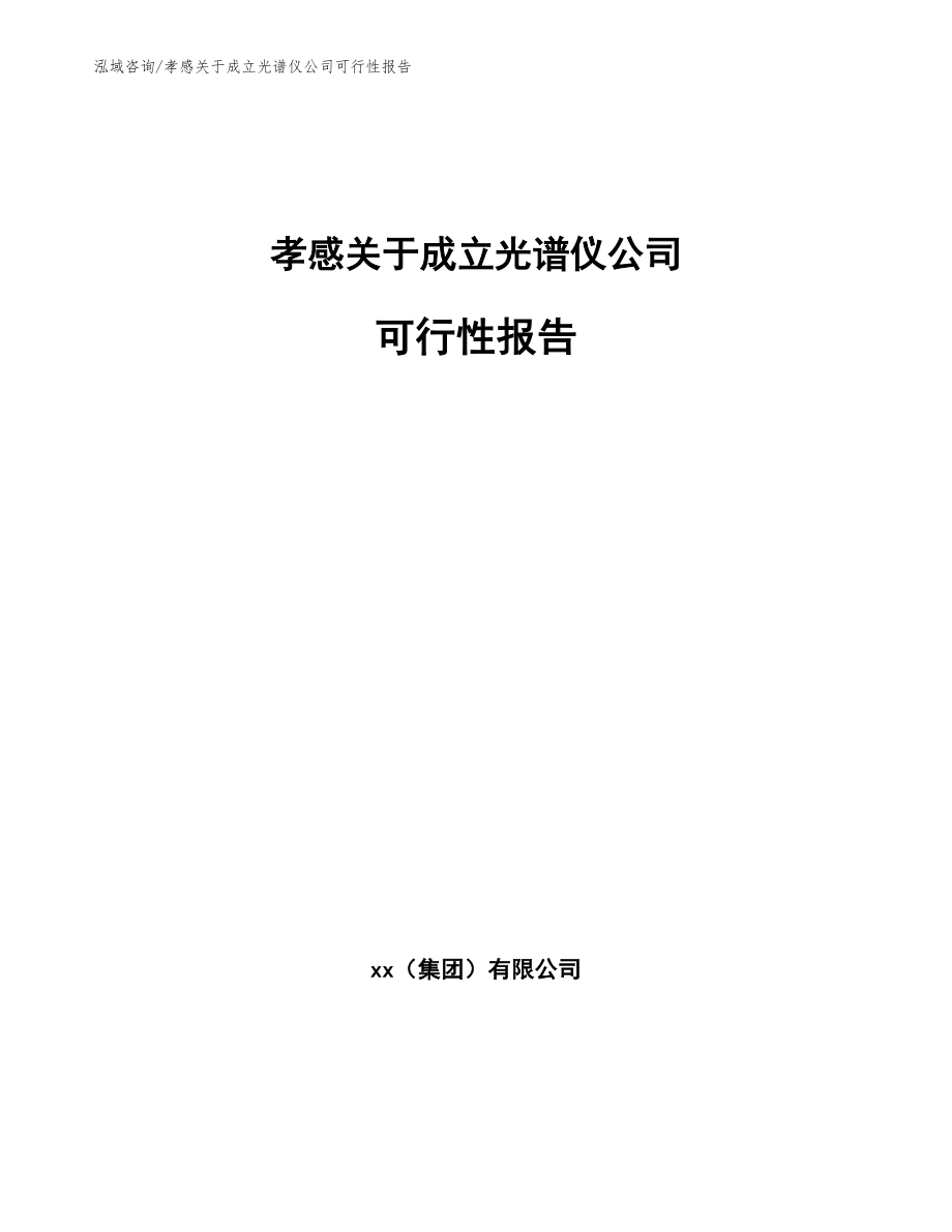 孝感关于成立光谱仪公司可行性报告（参考模板）_第1页