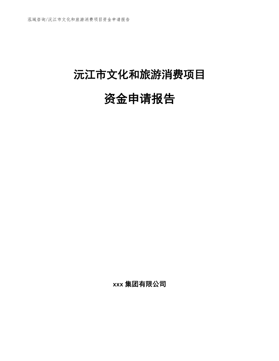 沅江市文化和旅游消费项目资金申请报告模板范文_第1页