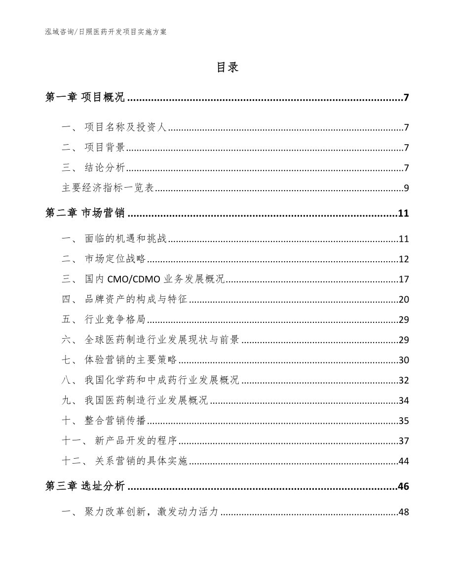 日照医药开发项目实施方案范文模板_第2页