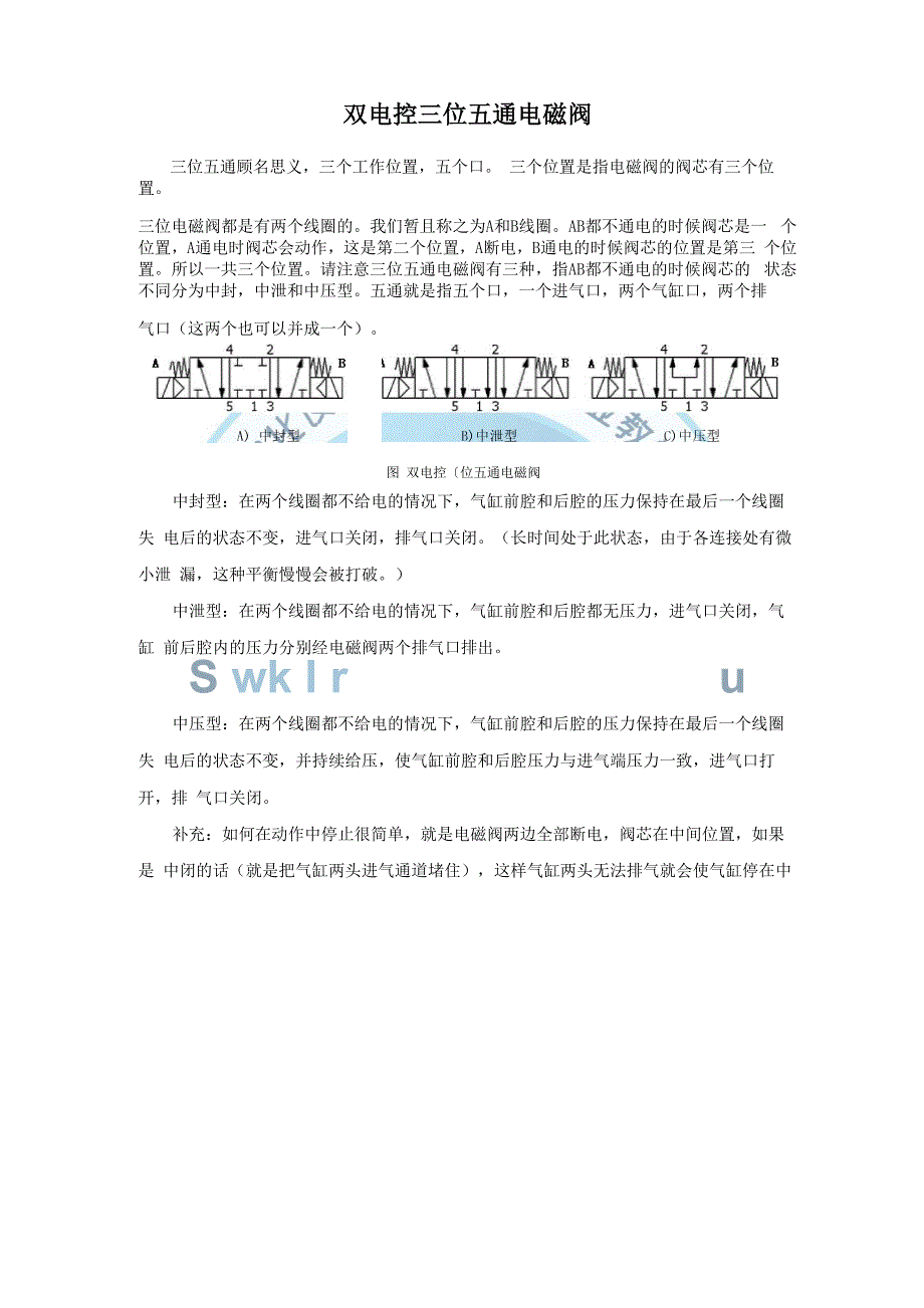 双电控三位五通电磁阀_第1页