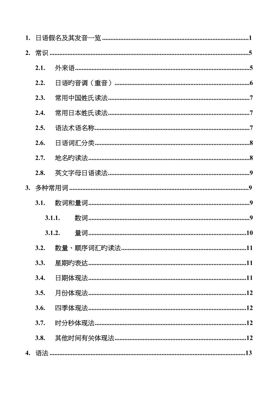 重点标准日本语初级超详细专业笔记doc_第1页