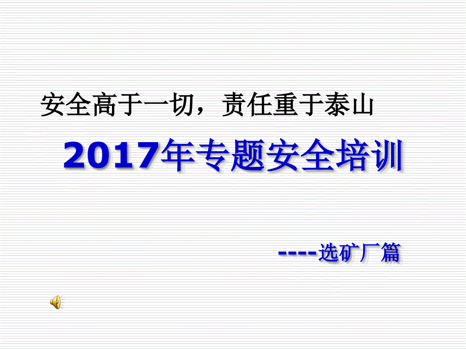 2014年(选矿厂)专题安全培训_第1页