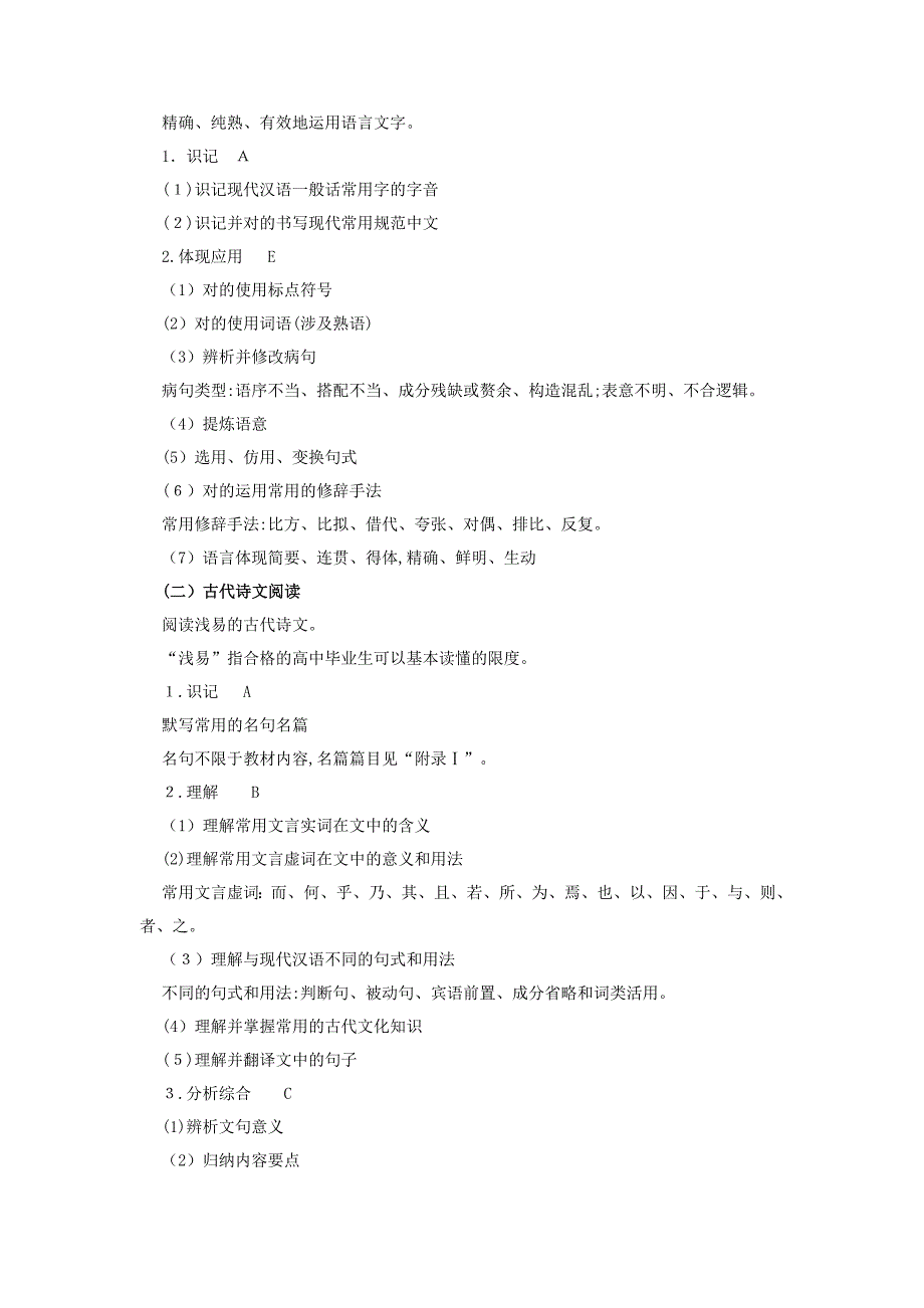 普通高等学校招生统一考试(江苏卷)考试说明_第2页