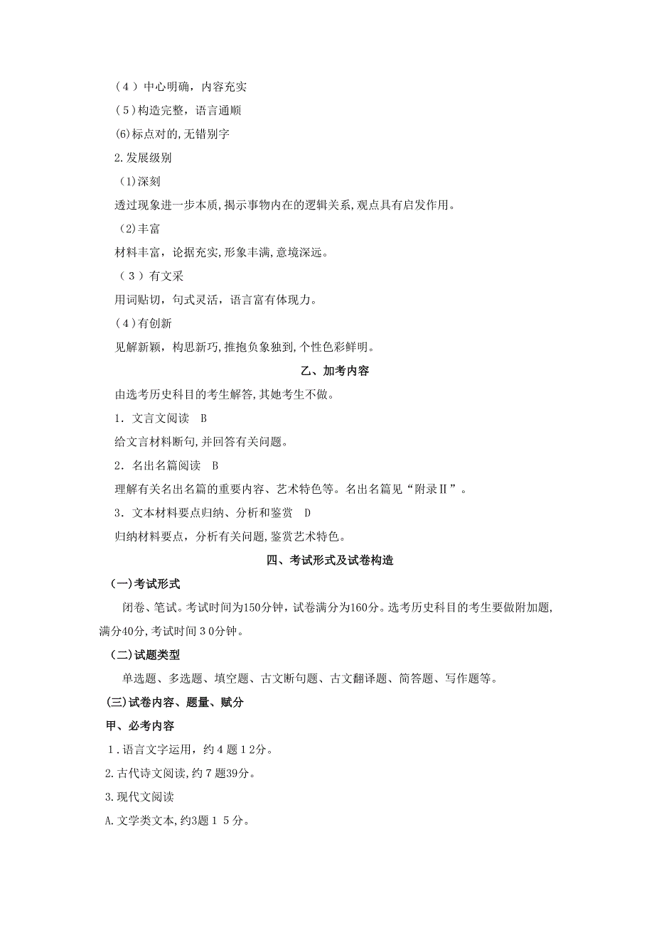 普通高等学校招生统一考试(江苏卷)考试说明_第4页