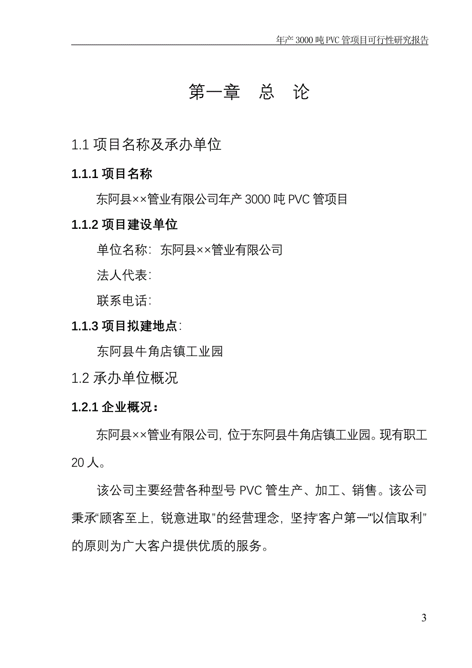 东阿县某管业有限公司年产3000吨pvc管项目可行性谋划书.doc_第3页