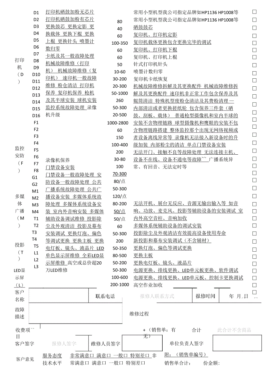 网络运维收费价格表 2019年_第2页