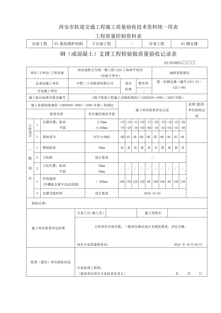 钢支撑检验批.doc_第2页