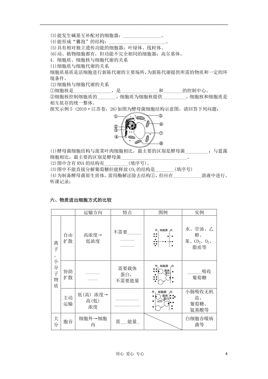 高考生物一轮复习9分子与细胞结构归纳与拓展新人教版_第4页