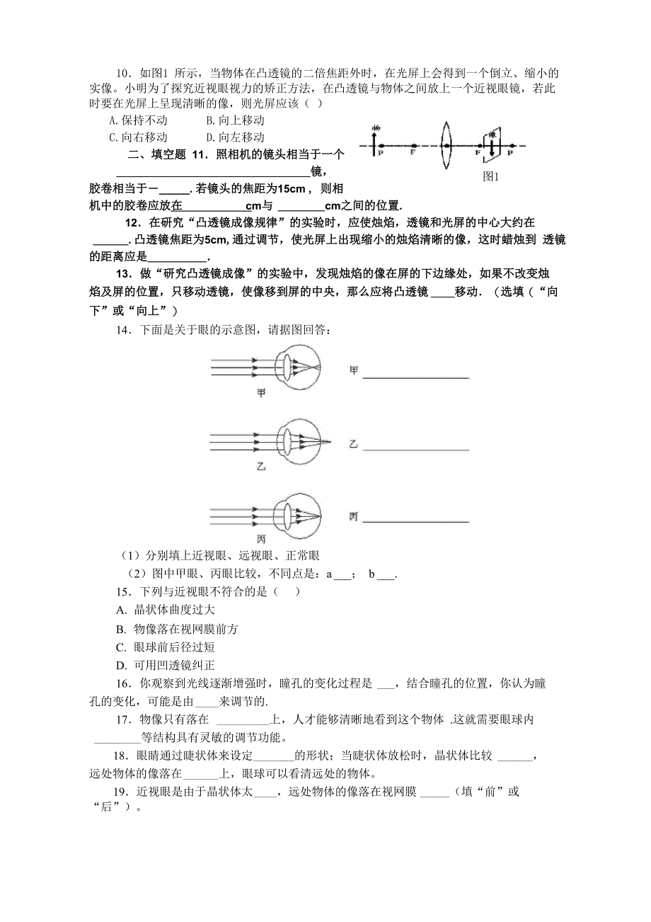 34凸透镜成像规律眼睛和眼镜20101120_第3页