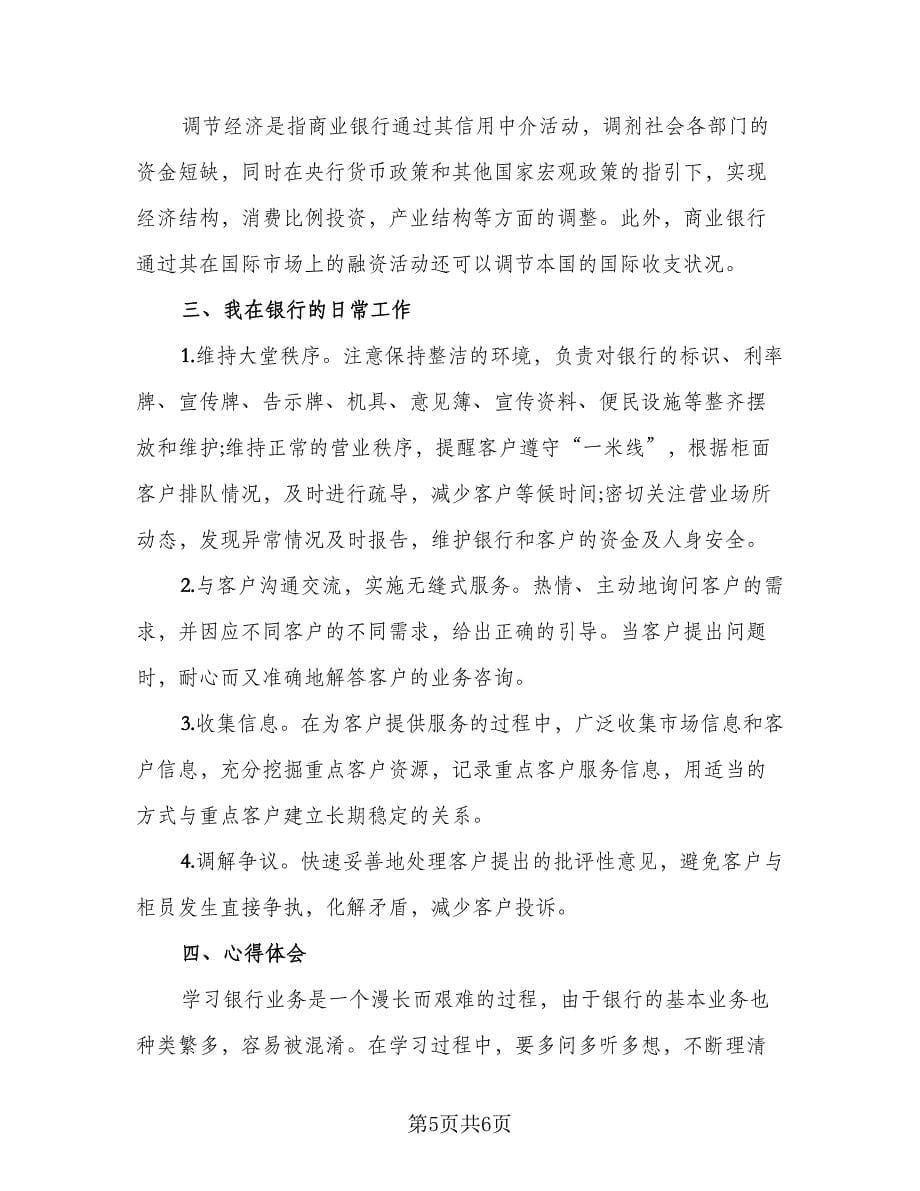 银行个人实习工作总结样本（二篇）.doc_第5页