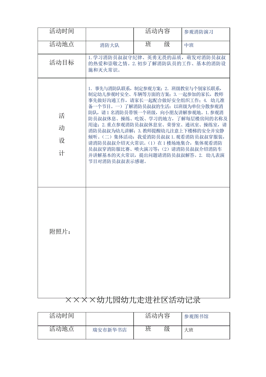 幼儿园幼儿走进社区活动记录6篇_第4页