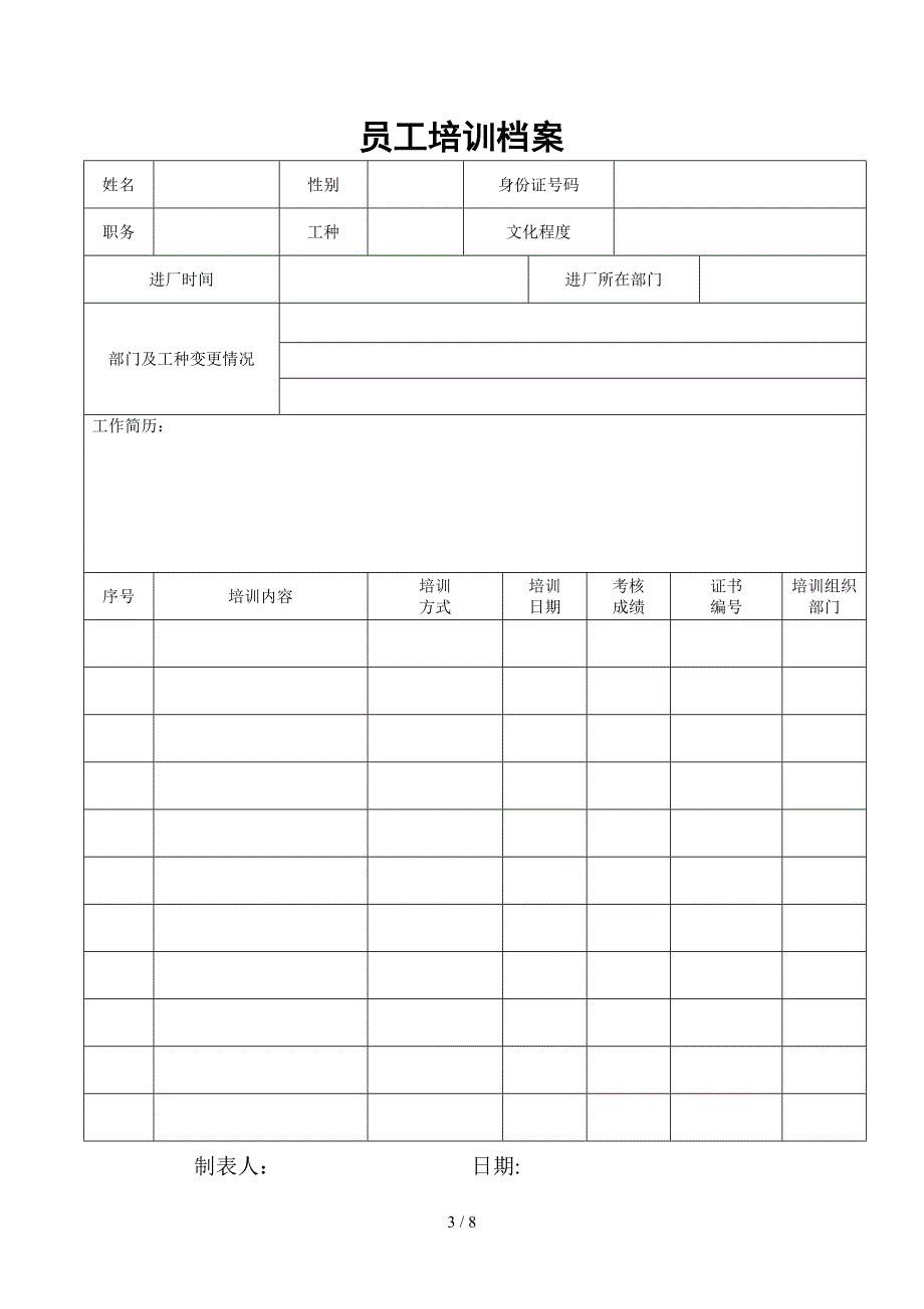 安全教育培训台帐_第3页