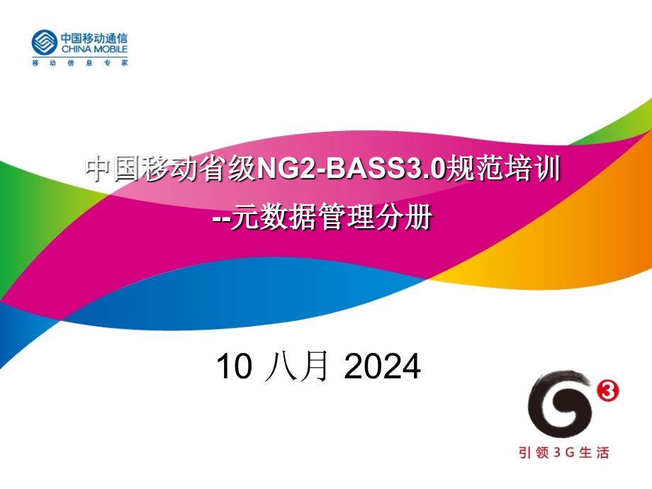 中国移动省级NG2BASS30规范培训技术规范元数据管理分册_第1页