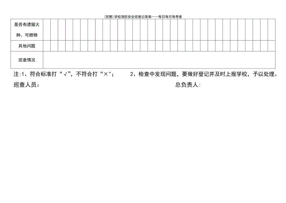 (最新整理)学校消防安全巡查记录表——每日每月每季度_第3页